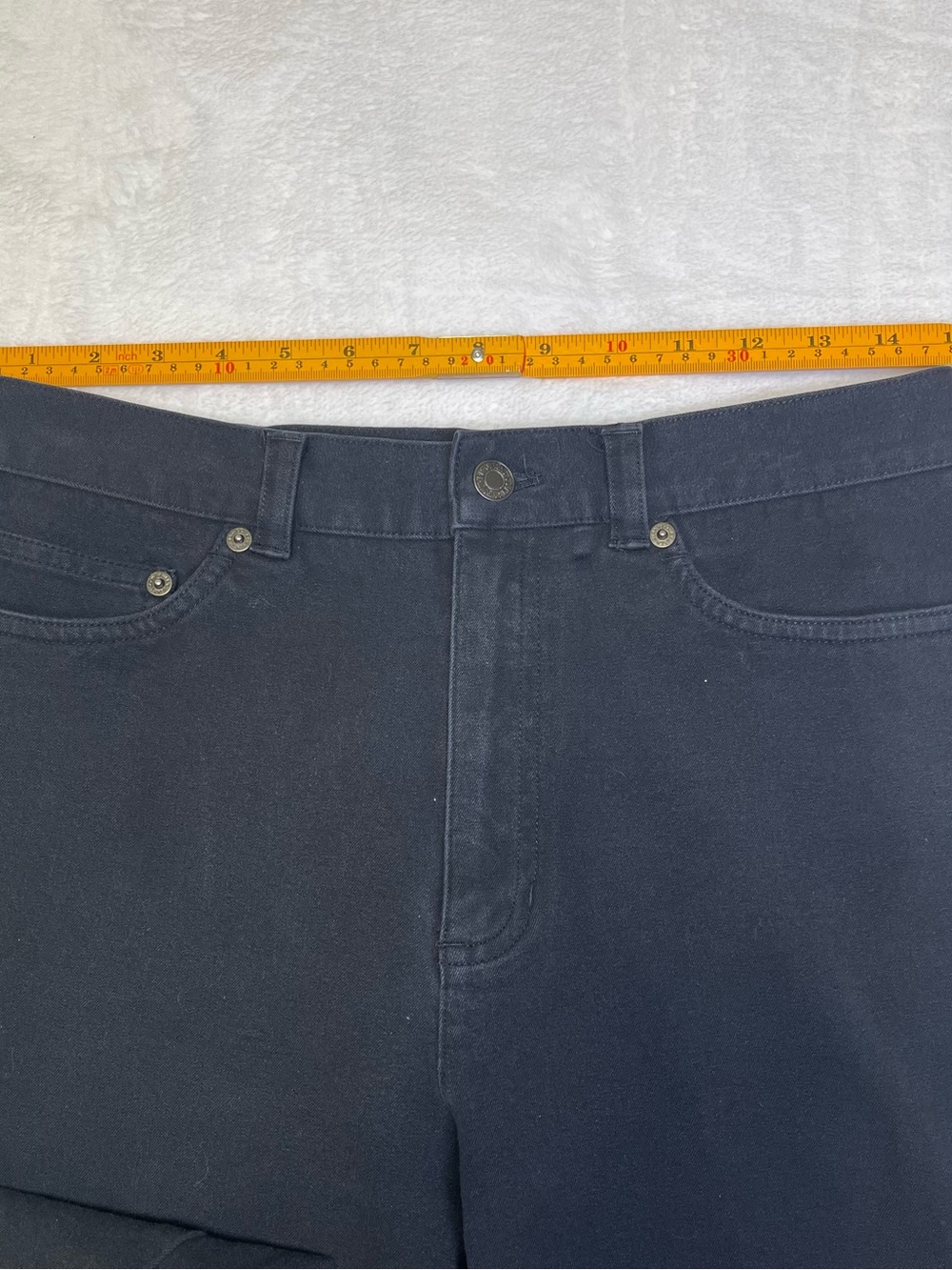 Lauren Jeans Ralph Lauren Women’s 12P Black Straight-Leg Stretch Jeans Petite - Picture 7 of 8